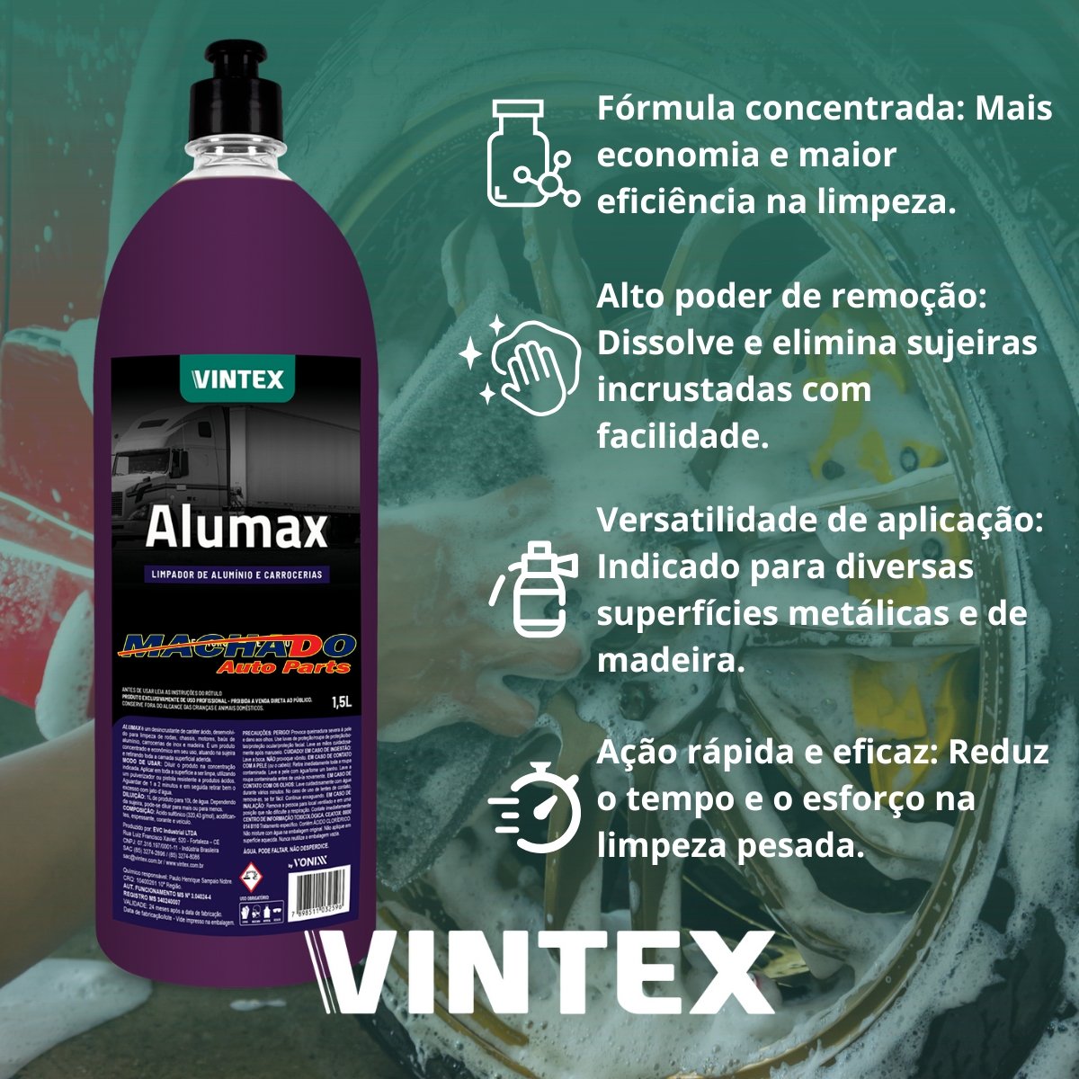 Alumax Limpador de Aluminio e Carrocerias 1,5L VINTEX Alumax Limpador de Aluminio e Carrocerias 1,5L VINTEX