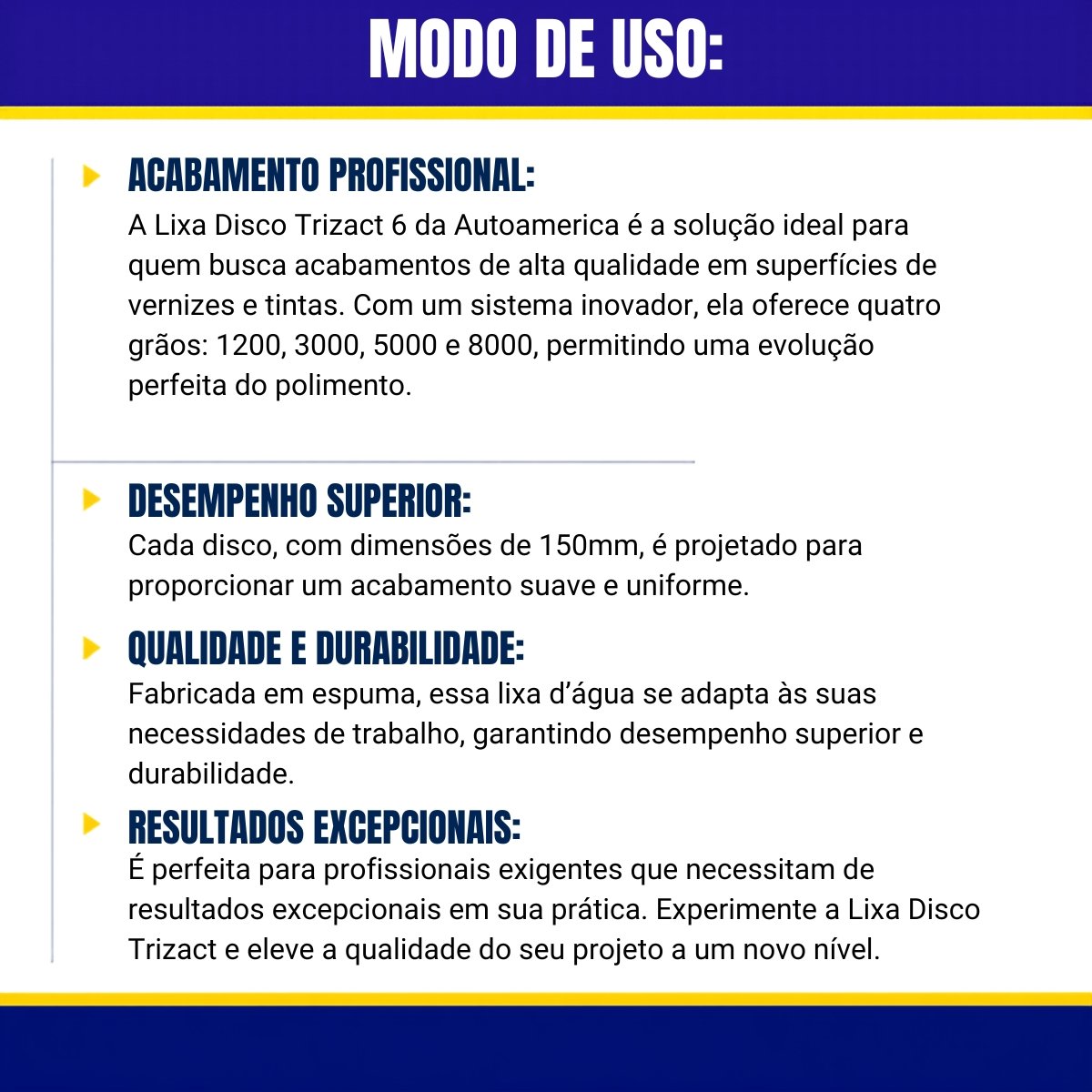 Disco Lixa Tipo Trizact 1200 6 Polegada