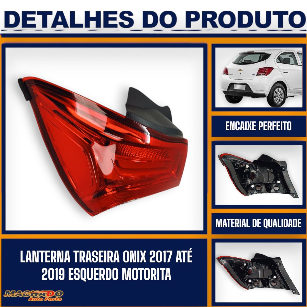 Lanterna Traseira Onix 2017 a 2019 Bicolor Lado Esquerdo Motorista - FITAM