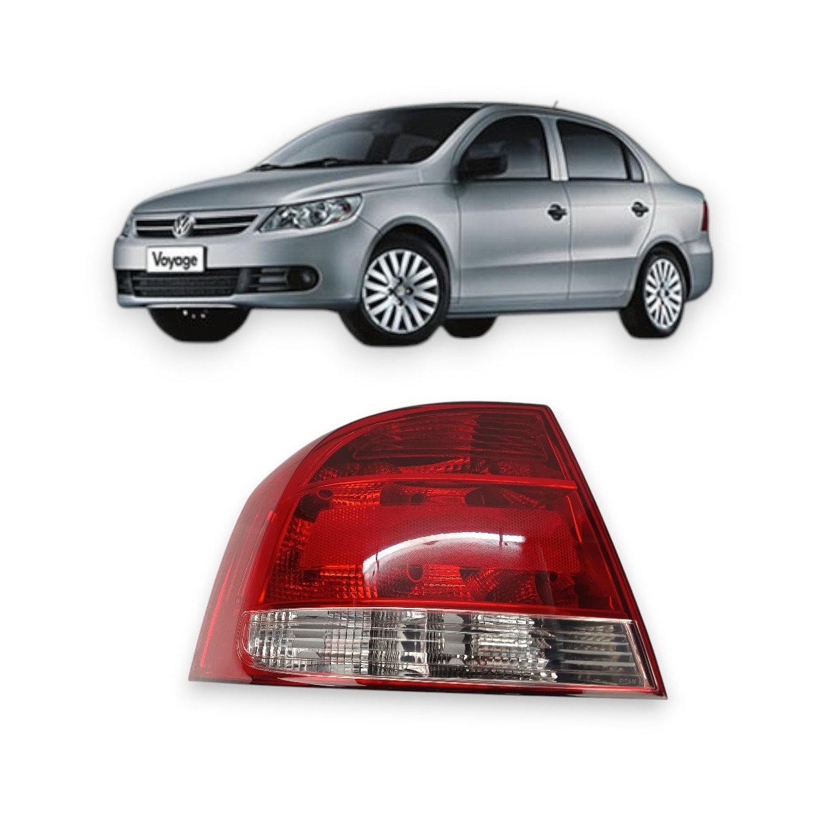 Lanterna Traseira Voyage G5 2009 a 2012 Bicolor Lado Esquerdo Motorista FITAM