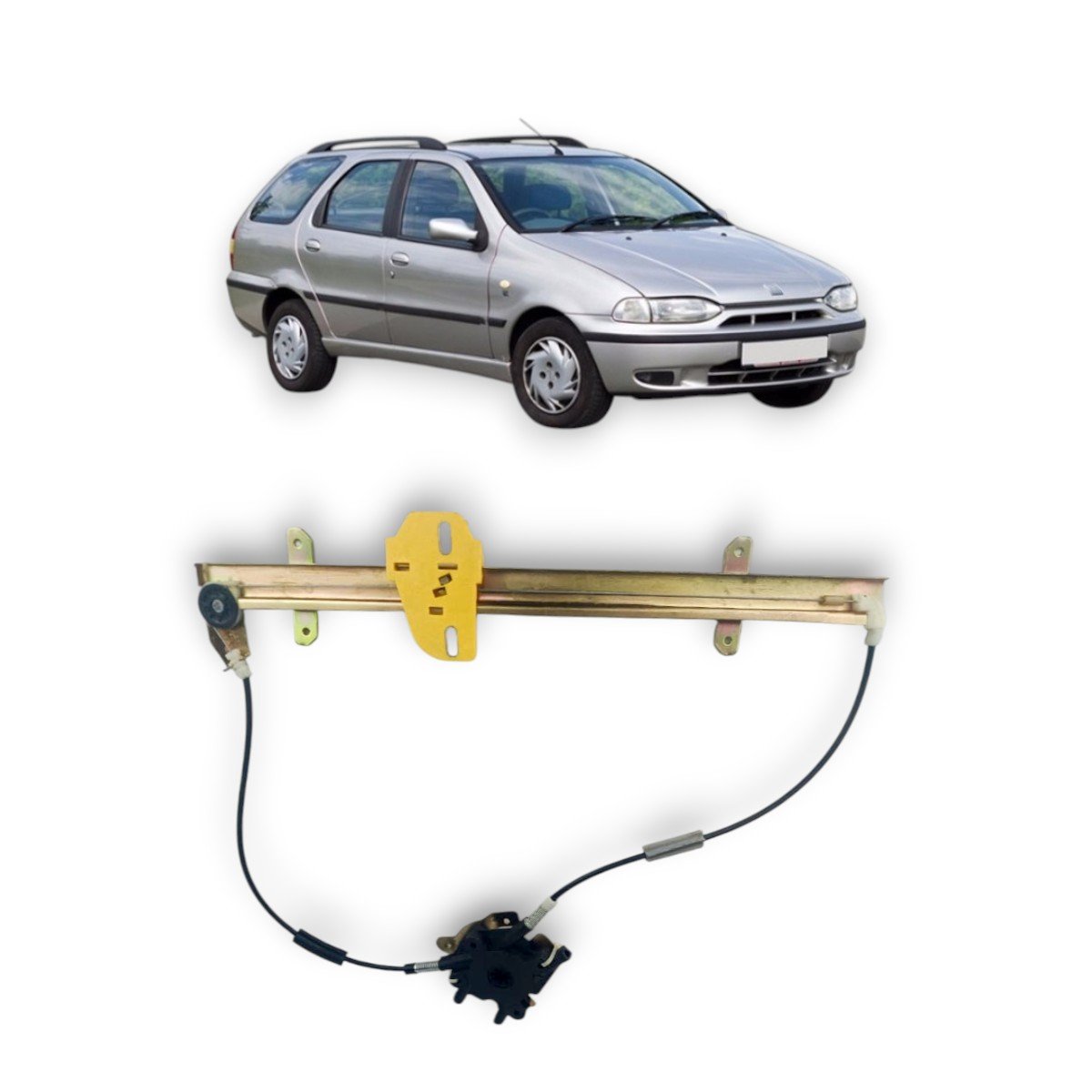 Máquina Vidro Dianteira Elétrica Encaixe Motor Mabuchi Escort Logus 2 Portas 1993 a 1996 Esquerdo Motorista