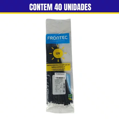 Abracadeira De Nylon Resistente ao Sol 283 mm X 4,8 mm Preta