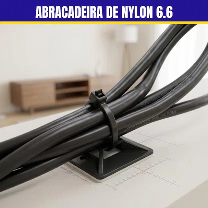 Abracadeira De Nylon Resistente ao Sol 283 mm X 4,8 mm Preta