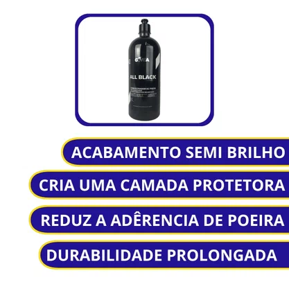 All Black 1 Litro Revitalizador Acetinado Para Pneus e Borrachas