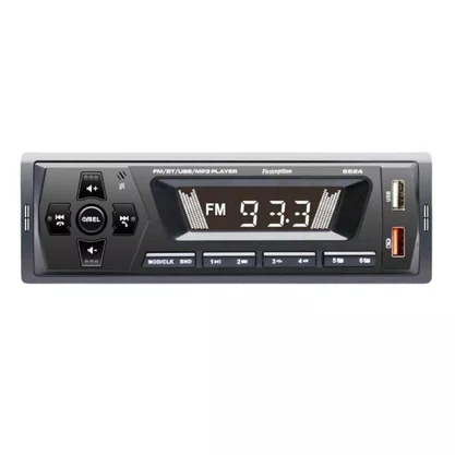 Auto Rádio Som Mp3 Player Bluetooth Fm Usb Controle First Option 6624