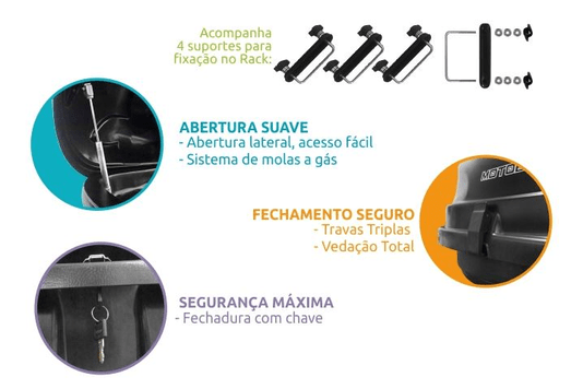 Bagageiro Maleiro de Teto Motobul 270 Litros 50kg Cinza MOTOBUL