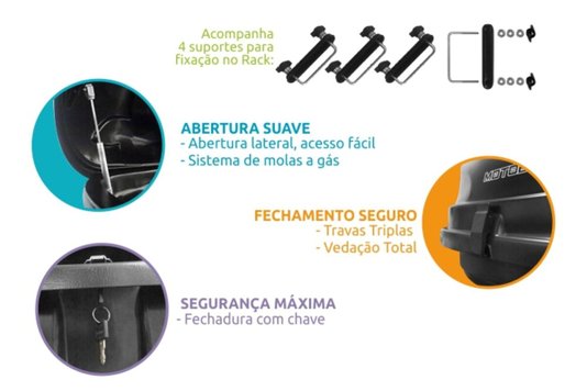 Bagageiro Maleiro de Teto Motobul 600 Litros 50kg Cinza MOTOBUL