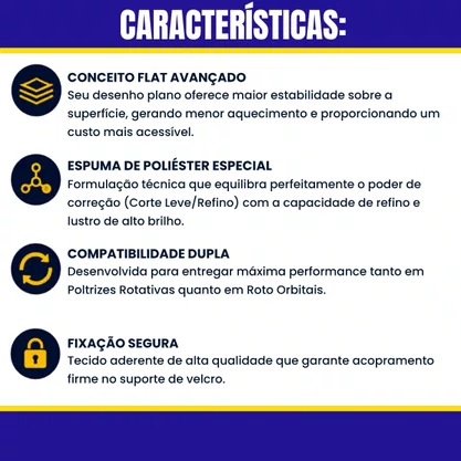 Boina Espuma Laranja Flat Corte Leve e Refino 5,5 Polegadas LINCOLN
