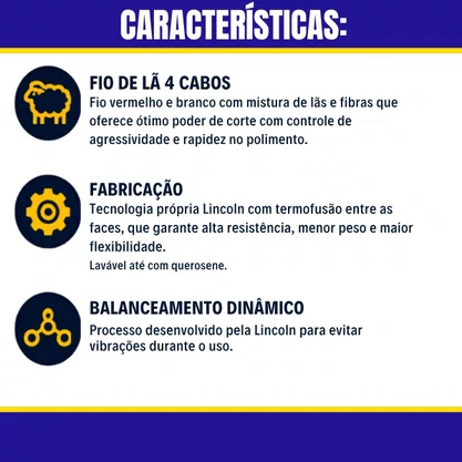 Boina La Dupla Face 7 Polegas Fio Vermelho e  Branco Corte Pesado P/ Rotativa