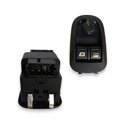 Botão Interruptor Vidro Elétrico Peugeot 206 207 Duplo Com Retrovisor Elet. Lado Esquerdo