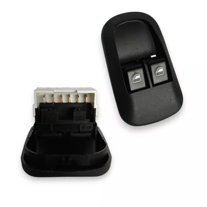 Botão Interruptor Vidro Elétrico Peugeot 206 207 Duplo Lado Esquerdo Fundo Branco 6 pinos 