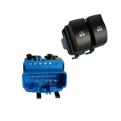 Botão Interruptor Vidro Elétrico Sandero Logan Duster Fluence Megane Duplo Fundo Azul