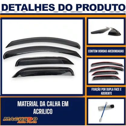 Calha De Chuva Celta 2000 a 2015 Prisma 2006 a 2012 4 Portas UPGRADE