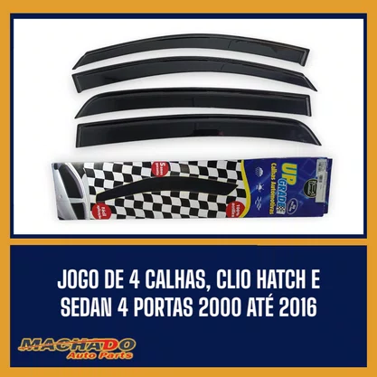 Calha De Chuva Clio Hatch e Sedan 2000 a 2016 4 Portas UPGRADE