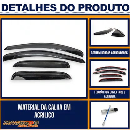 Calha De Chuva Corsa Hatch Wagon Sedan 1994 a 2016 4 Portas UPGRADE