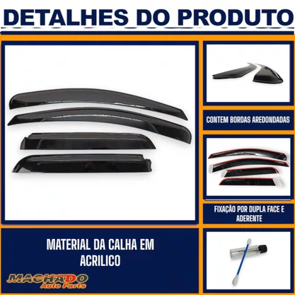 Calha De Chuva Fiesta Hatch e Sedan 2002 a 2014 4 Portas UPGRADE