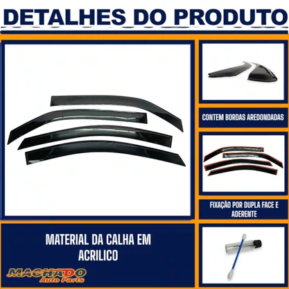 Calha De Chuva Ford Ka Hatch e Sedan 2014 a 2016 4 Portas UPGRADE