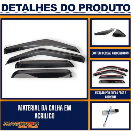 Calha De Chuva Gol Parati G2 G3 G4 1998 A 2014 4 Portas UPGRADE