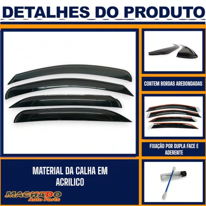 Calha De Chuva Gol Voyage G5 G6 G7 G8 2008 a 2023 4 Portas UPGRADE