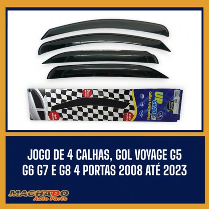 Calha De Chuva Gol Voyage G5 G6 G7 G8 2008 a 2023 4 Portas UPGRADE
