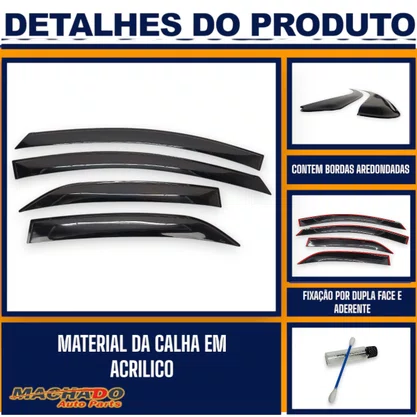 Calha De Chuva HB20 Hatch 2012 a 2019 4 Portas UPGRADE