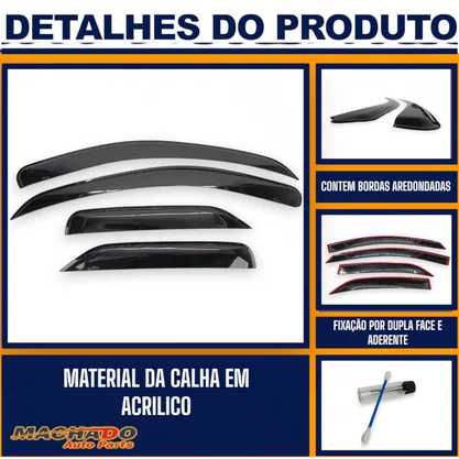 Calha De Chuva Logan 2007 a 2013 4 Portas UPGRADE