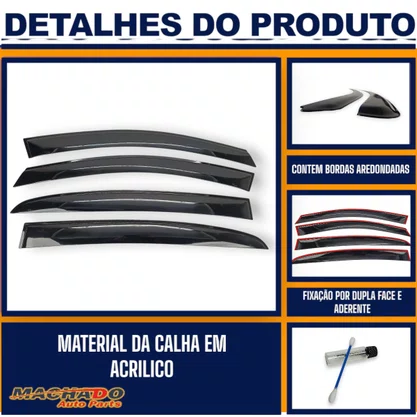 Calha De Chuva Onix Prisma 2013 a 2019 4 Portas UPGRADE