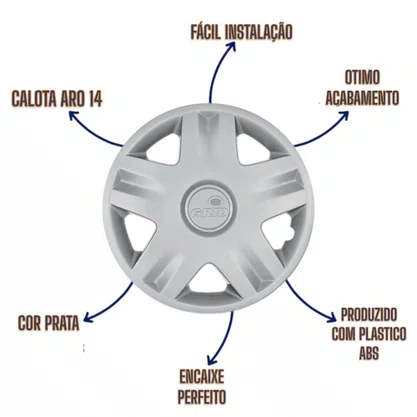 Calota Aro 14 Clio /Sandero/Logan 2004 a 2010