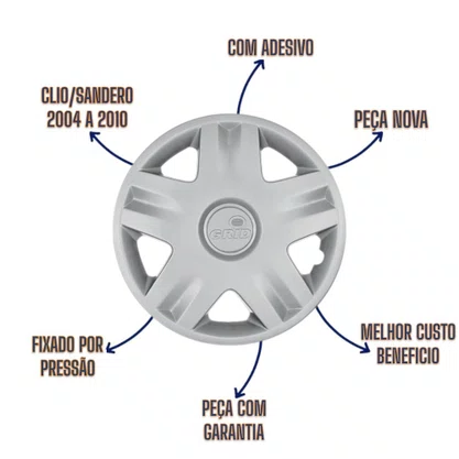 Calota Aro 14 Clio /Sandero/Logan 2004 a 2010