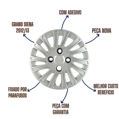 Calota Aro 14 Grand Siena 2012/2013 Cubo Alto