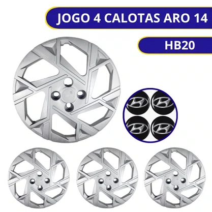 Calota Aro 14 HB20 2024 Prata Cubo Baixo
