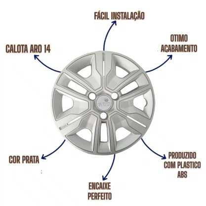 Calota Aro 14 Kwid Outsider 2023 Prata