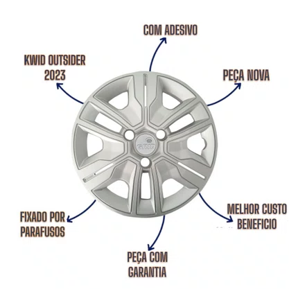 Calota Aro 14 Kwid Outsider 2023 Prata