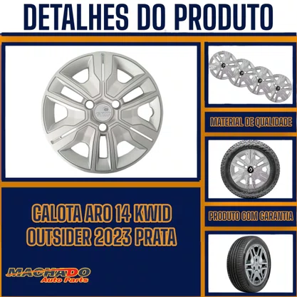 Calota Aro 14 Kwid Outsider 2023 Prata