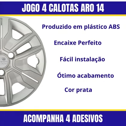 Calota Aro 14 Kwid Outsider 2023 Prata