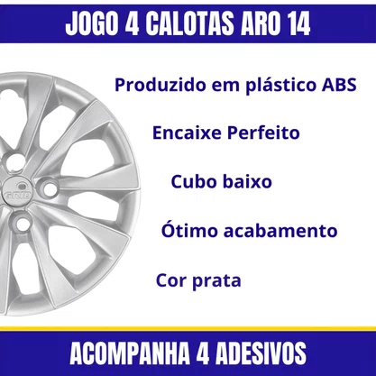 Calota Aro 14 Mobi Argo Palio 2017 até 2021
