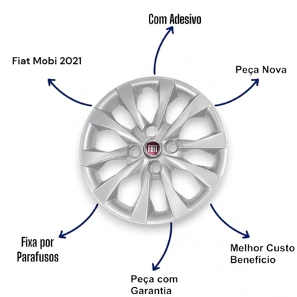 Calota Aro 14 Mobi Argo Palio Attractive 2017 até 2021