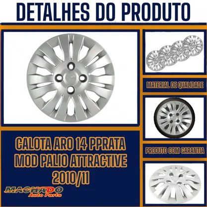 Calota Aro 14 Palido Attractive 2010 a 2012 Cubo Baixo
