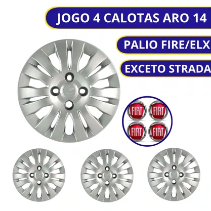 Calota Aro 14 Palido Attractive 2010 a 2012 Cubo Baixo