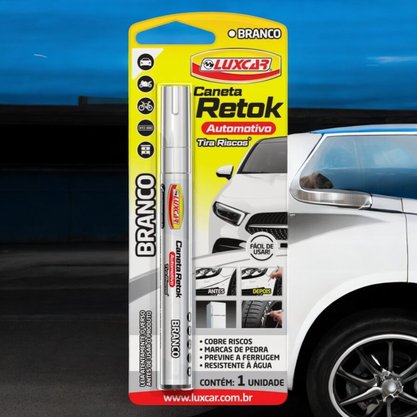 Caneta Retok Automotivo Branca LUXCAR