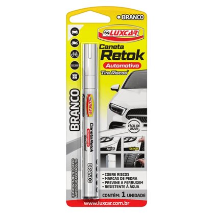 Caneta Retok Automotivo Branca LUXCAR