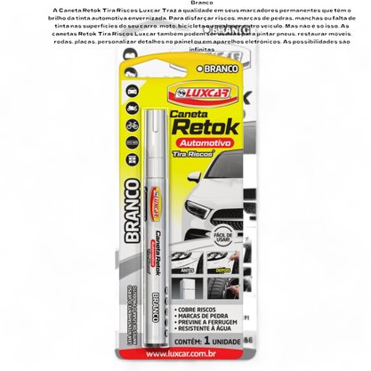 Caneta Retok Automotivo Branca LUXCAR