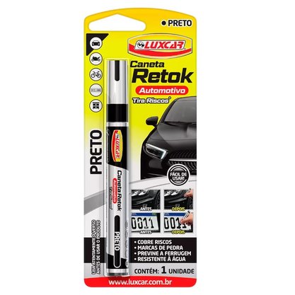 Caneta Retok Automotivo Preta LUXCAR