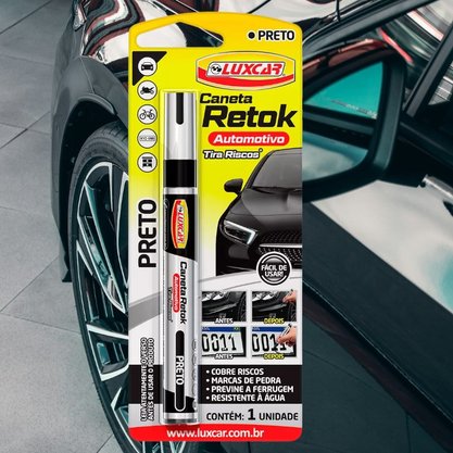 Caneta Retok Automotivo Preta LUXCAR