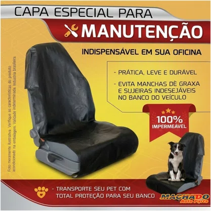 Capa Couro Sintetico Protetora Banco Mecanico Universal Preto 1 Peca CARRHEL