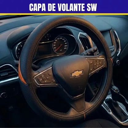 Capa De Volante  Preta/Prata - Preta/Azul- Preta/Vermelha SW