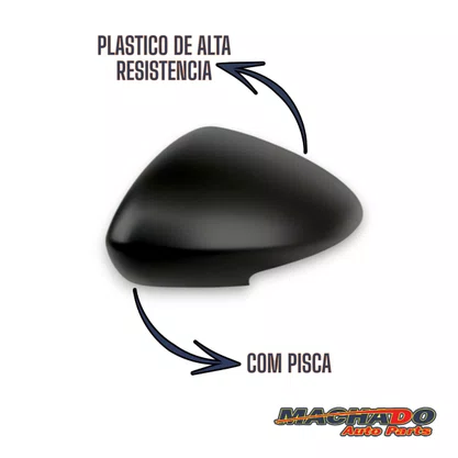 Capa Do Retrovisor Argo Com Pisca Preto Esquerda
