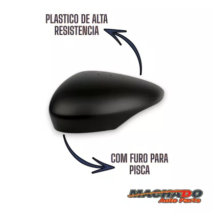 Capa Do Retrovisor Fiesta 2015 A 2019 Preta C/Pisca Esquerdo