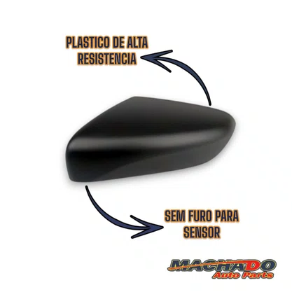 Capa Do Retrovisor Onix Plus 2020 A 2022 Preta Sem Furo Esquerdo