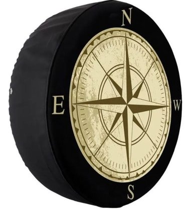 Capa Pneu Roda Estepe Universal com Cadeado Anti Furto Aro 14 a 16  Rosa dos Ventos CARRHEL